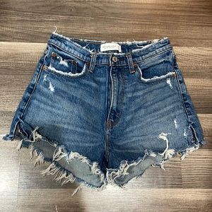 Abercrombie and Fitch high-rise denim mom shorts